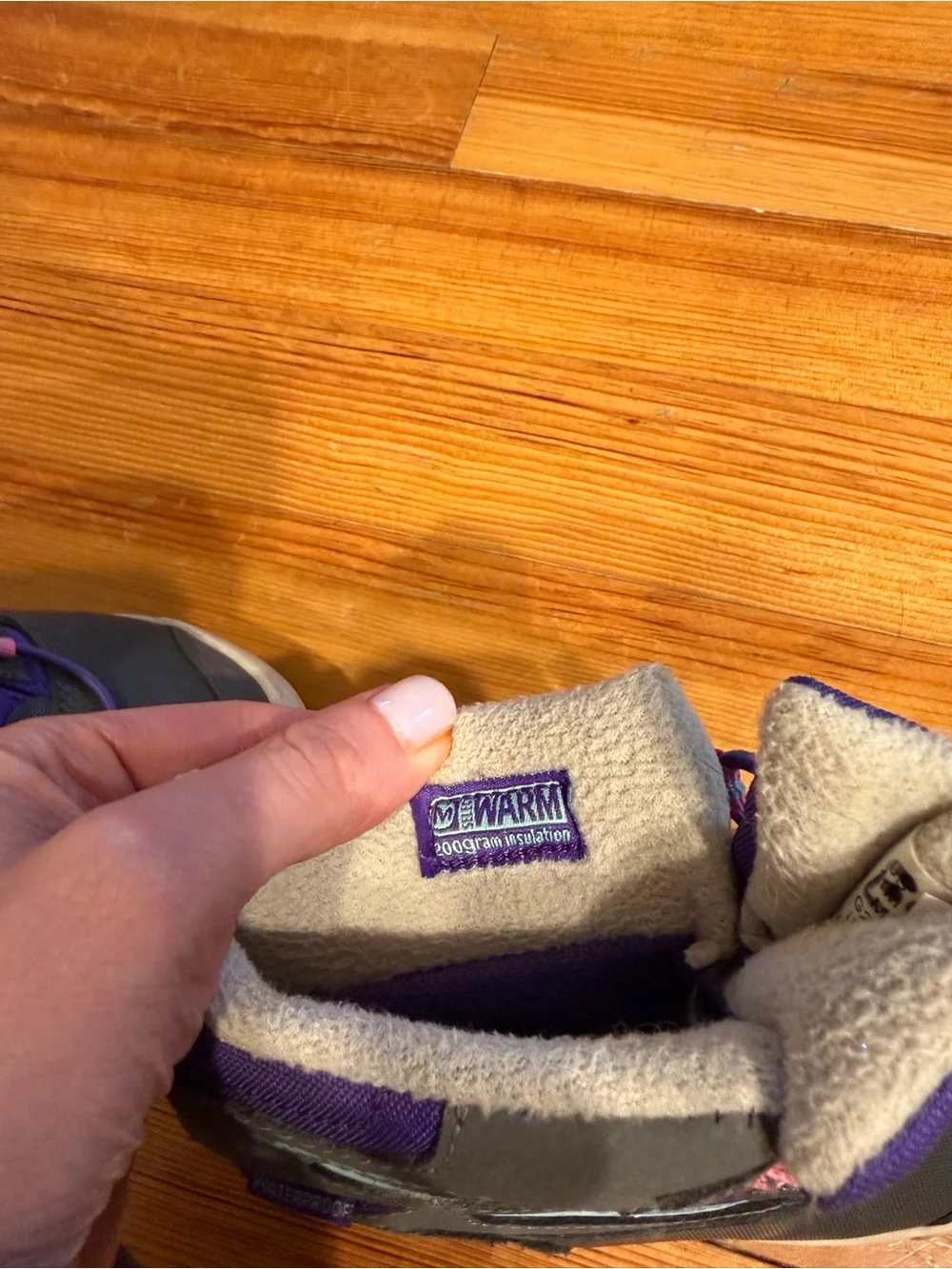 Merrell Kids Gray, Purple & Pink Waterproof Snow Boots